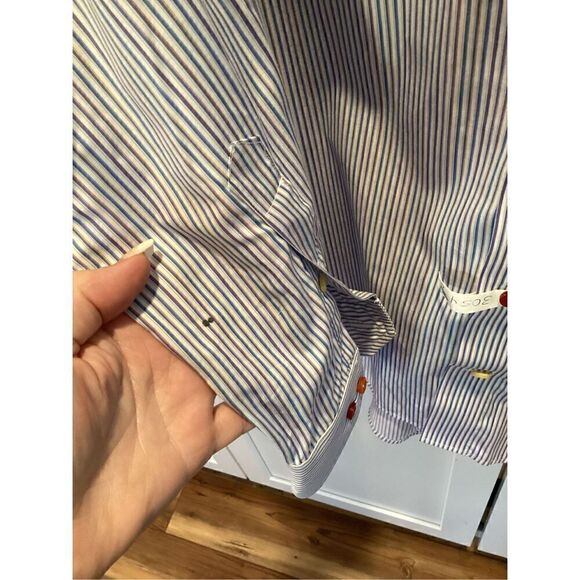 ETON Mens Contemporary Rainbow Button Down Shirt Sz 39 15.5 Long Sleeve - Picture 6 of 9